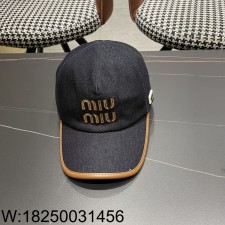 AGG 미우미우 모노그램 모자 볼캡 데님 네이비