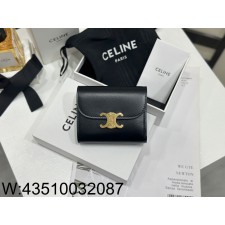 백경 셀린느 트리옹프 플랩 반지갑 10D783 10.5*8.5*4cm 블랙