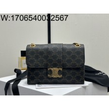 백경 셀린느 트리옹프 캔버스 미디움 빅투아르백 탠 25*15*8cm 115852 
