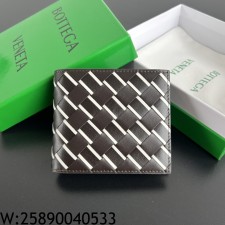 징 보테가베네타 편직 반지갑 605721 배색 초콜릿 11.5*9.5cm