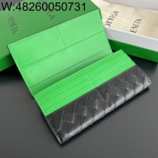 징 팩토리 보테가베네타 동전 지갑을 갖춘 인트레치아토 장지갑 749438 19*9.5*1.5cm 블랙 그린 