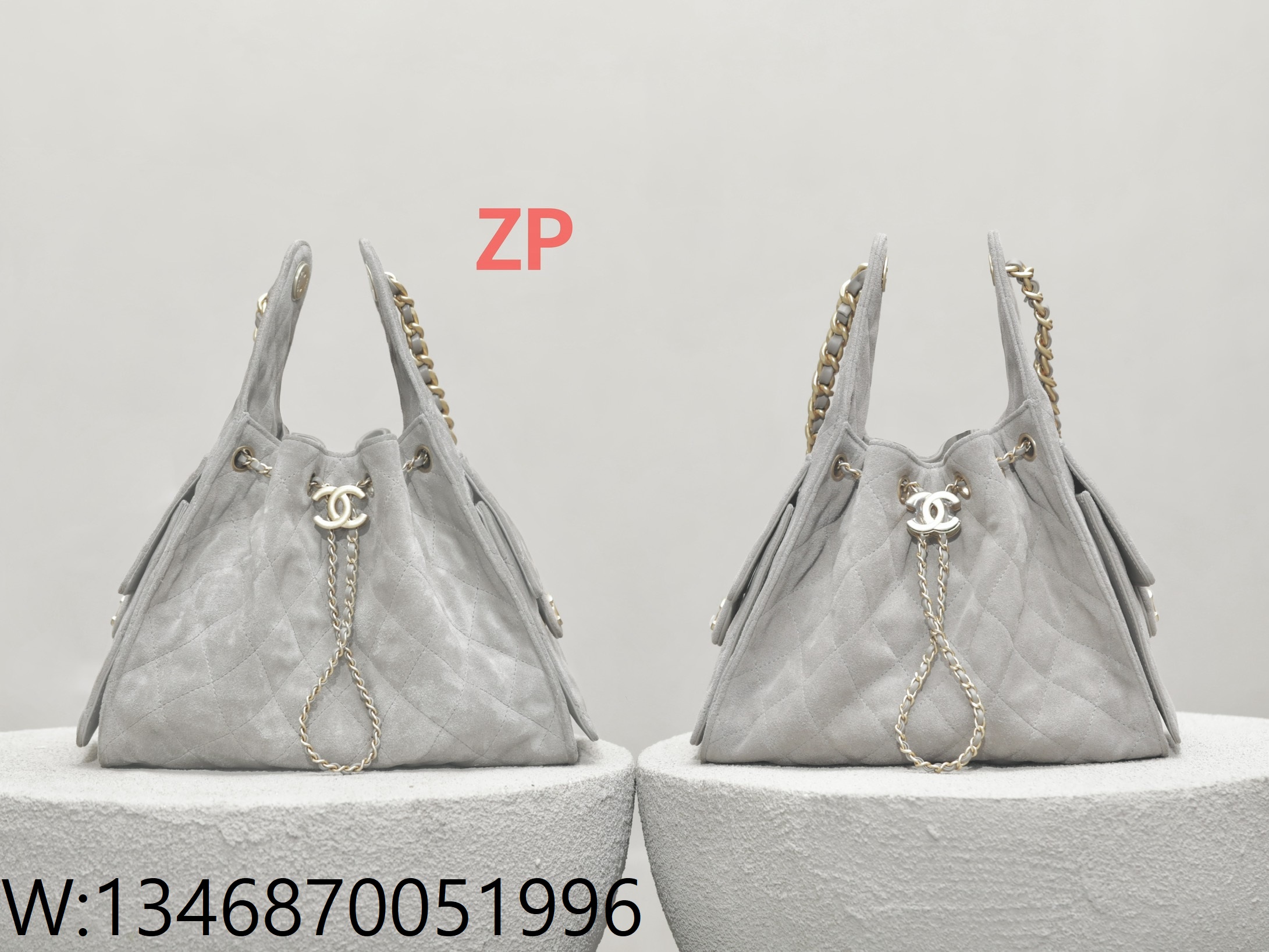 [CD]샤넬 25C 스몰 핸드백 금장 스웨이드 골드 메탈 그레이 30*26*14cm