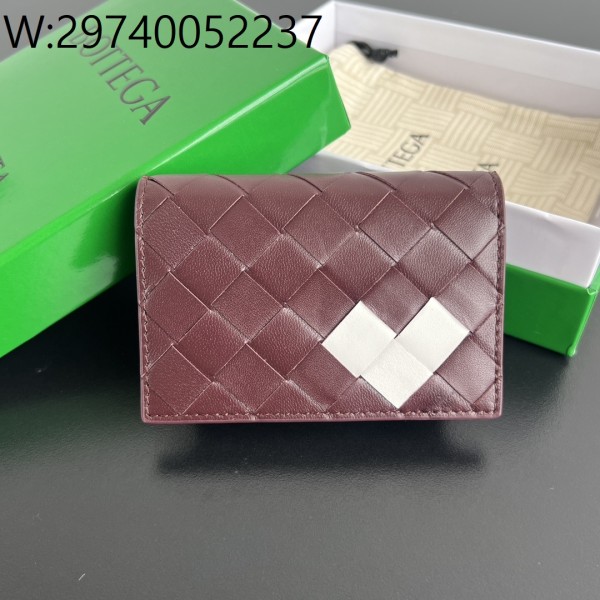 징 팩토리 보테가베네타 인트레치아토 명함 케이스 하트 와인 667141 11*7.5*2.5cm