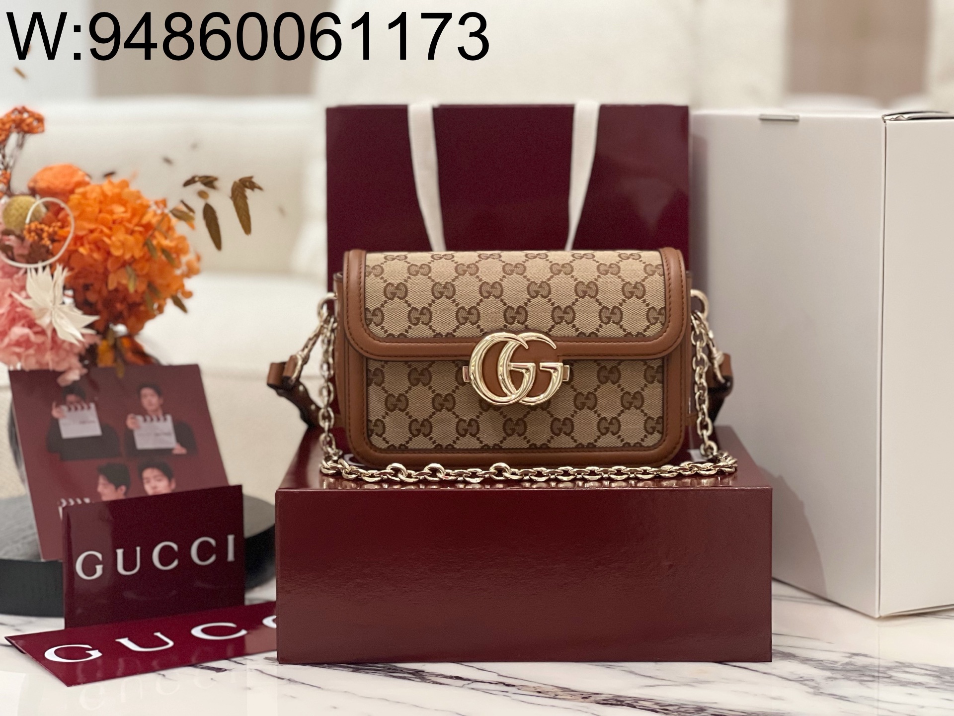 [JHL] 구찌 스몰 숄더백 브라운 826761 21.5*14*9cm