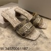 [QR 5009] 디올 디 웨이 Jardin d'Hiver 뮬 힐 슬리퍼 골드