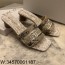[QR 5009] 디올 디 웨이 Jardin d'Hiver 뮬 힐 슬리퍼 골드