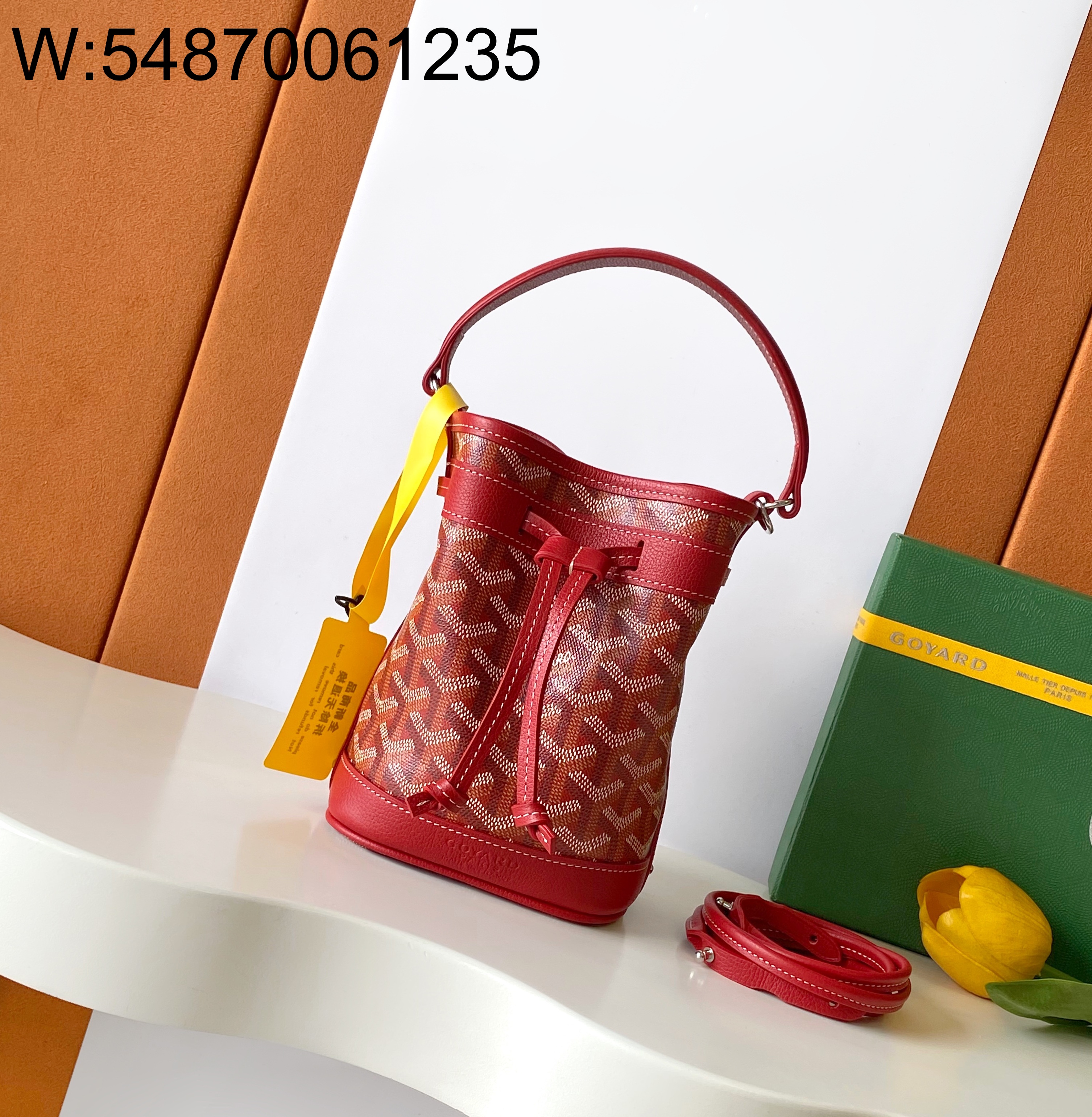 [리미티드] 고야드 쁘띠 플로 버킷 백 레드 12*10*17.5cm