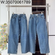 V공장 로에베 25SS 더블 아나그램 자수 청바지