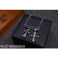 AGG 크롬하츠 옷핀 이중 십자가 펜던트 목걸이