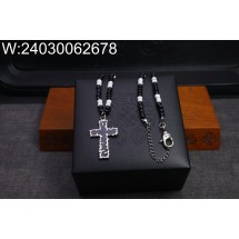 AGG 크롬하츠 십자가 양색 구슬 목걸이