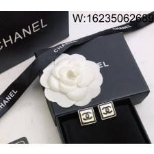 AGG 샤넬 블랙 CC로고 스퀘어 귀걸이