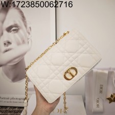 [JHL] 디올 소프트 디올 카로 미디움 백 매크로까나쥬 램스킨 화이트 금장 25*16*9cm