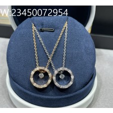 AGG 샤넬 동그라미 펜던트 큐빅 목걸이 2컬러