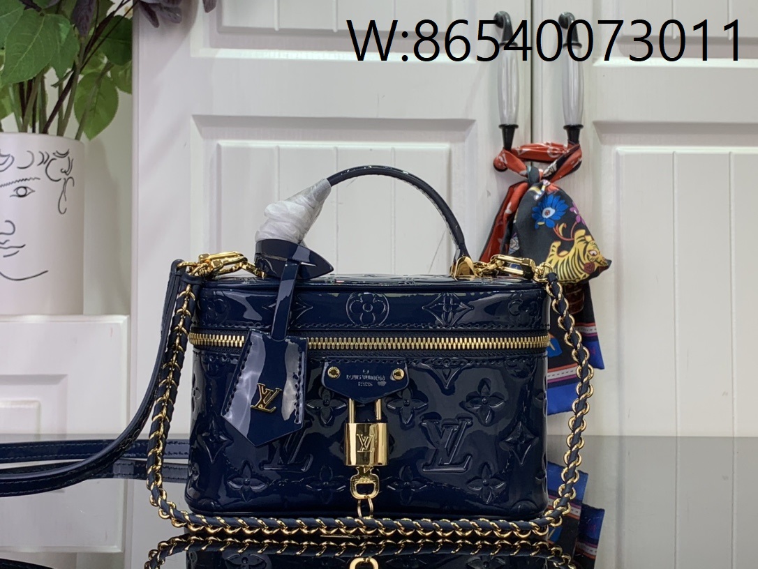 [88factory] 루이비통 베니티 체인 파우치 에나멜 블루 M13483 19*11.5*6.5cm