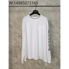 GTR공장 크롬하츠 소매 모노그램 프린트 긴팔티 화이트