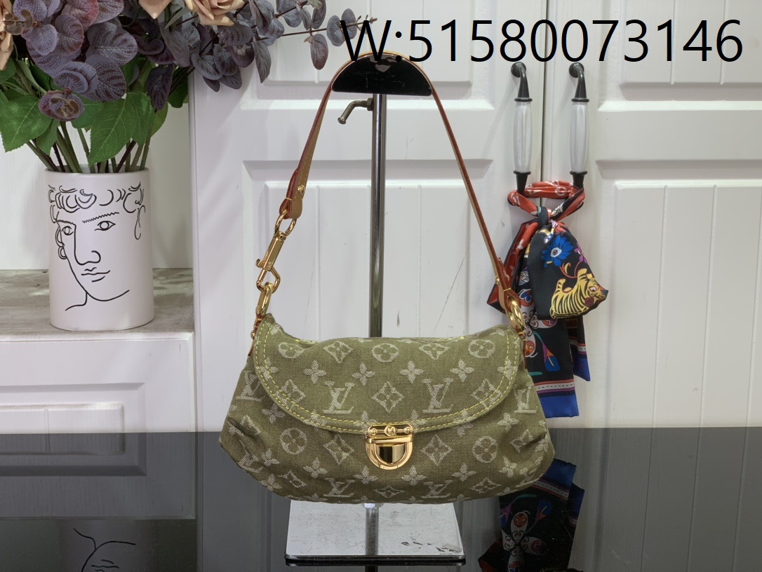 [88factory] 루이비통 빈티지 데님 크로스백 올리브 M95050 26*15*9cm