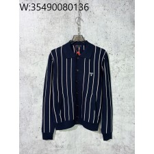 [사슬공장] 프라다 SS25 스트라이프 칼라 넥 가디건 블루