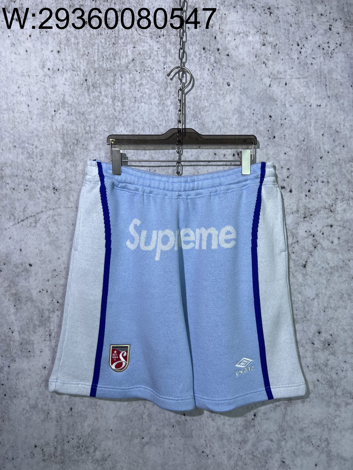 [사슬공장] 슈프림 x umbro SS25 위크9 모노그램 자카드 반바지 스카이 블루