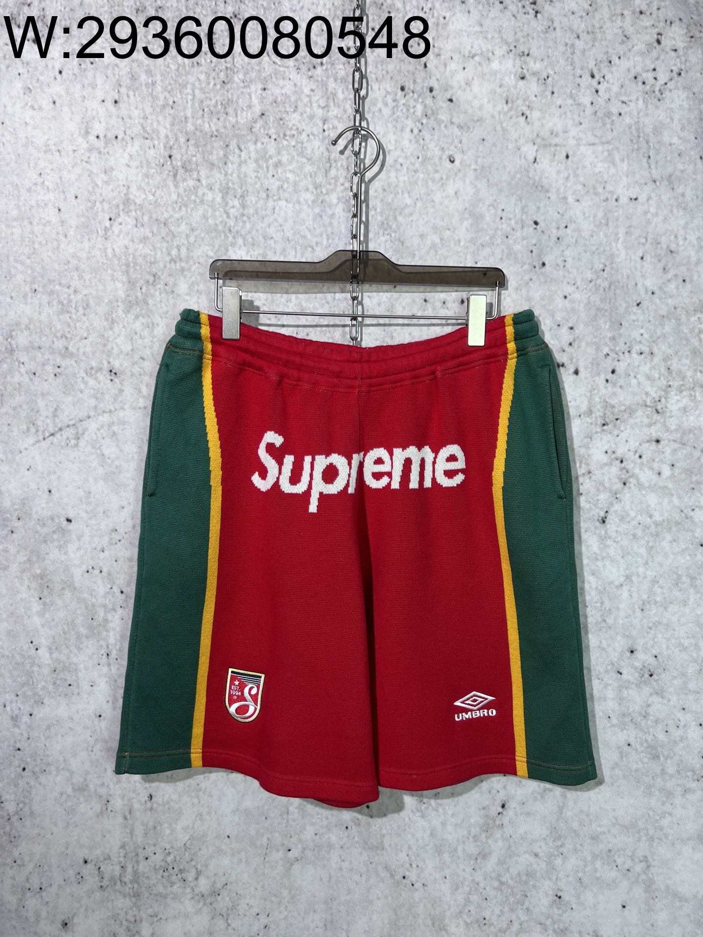[사슬공장] 슈프림 x umbro SS25 위크9 모노그램 자카드 반바지 레드