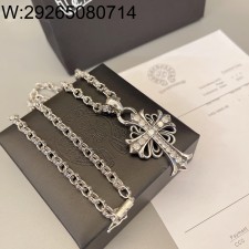 AGG 크롬하츠 큐빅 십자가 펜던트 목걸이 실버 