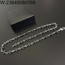 AGG 크롬하츠 플라워 십자가 목걸이 그린