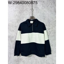 [사슬공장] 미우미우 SS25 반지퍼 칼라 넥 배색 맨투맨 네이비