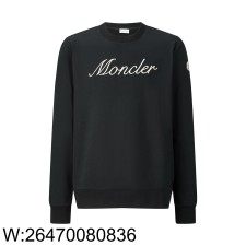 [잔디집2] 몽클레어 모노그램 자수 맨투맨 블랙