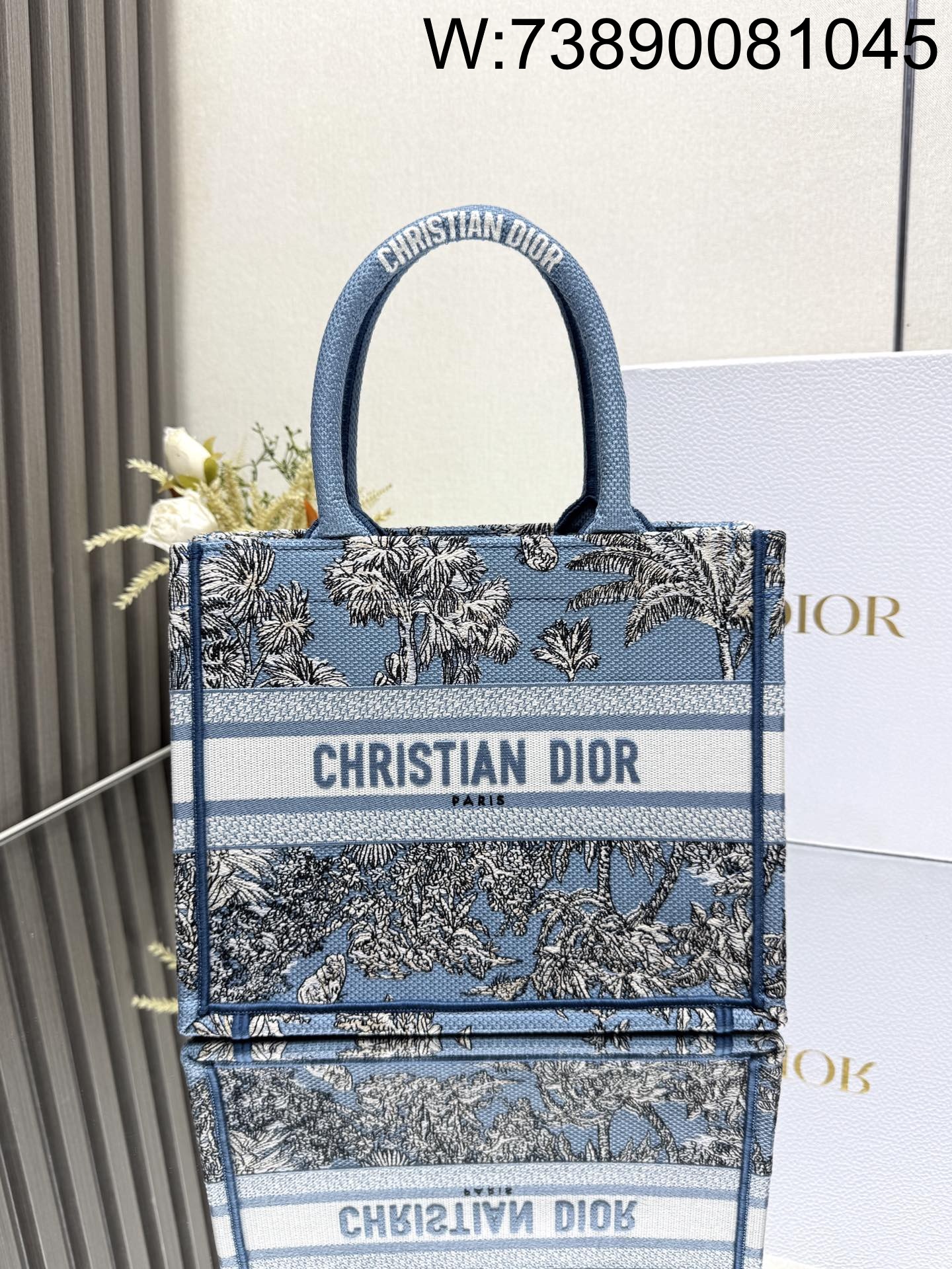 [JHL] 디올 북 토트 백 스몰 화이트 스카이 블루 M1296ZEZG 26.5*21*14cm
