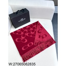 AGG 코치 COACH 올 오버 로고 양털 스카프 195*53cm 다크 레드