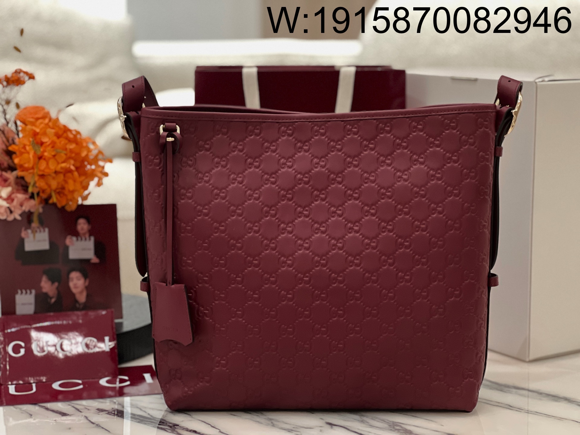 [JHL] 구찌 GG 엠블럼 나노 버킷백 레드 847452 30.5*30.5*9cm