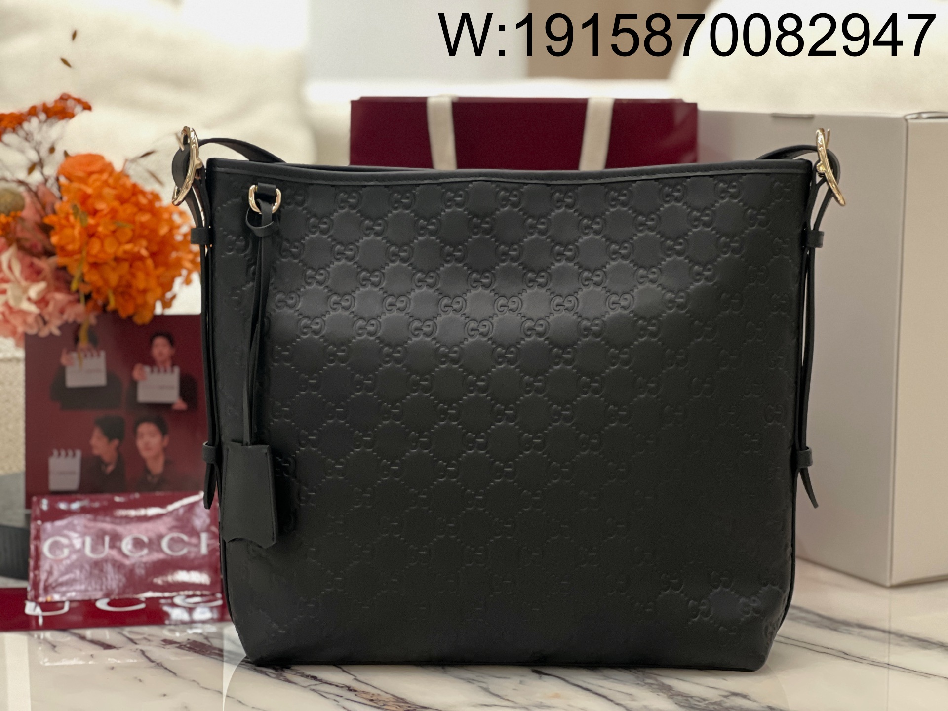 [JHL] 구찌 GG 엠블럼 나노 버킷백 블랙 847452 30.5*30.5*9cm