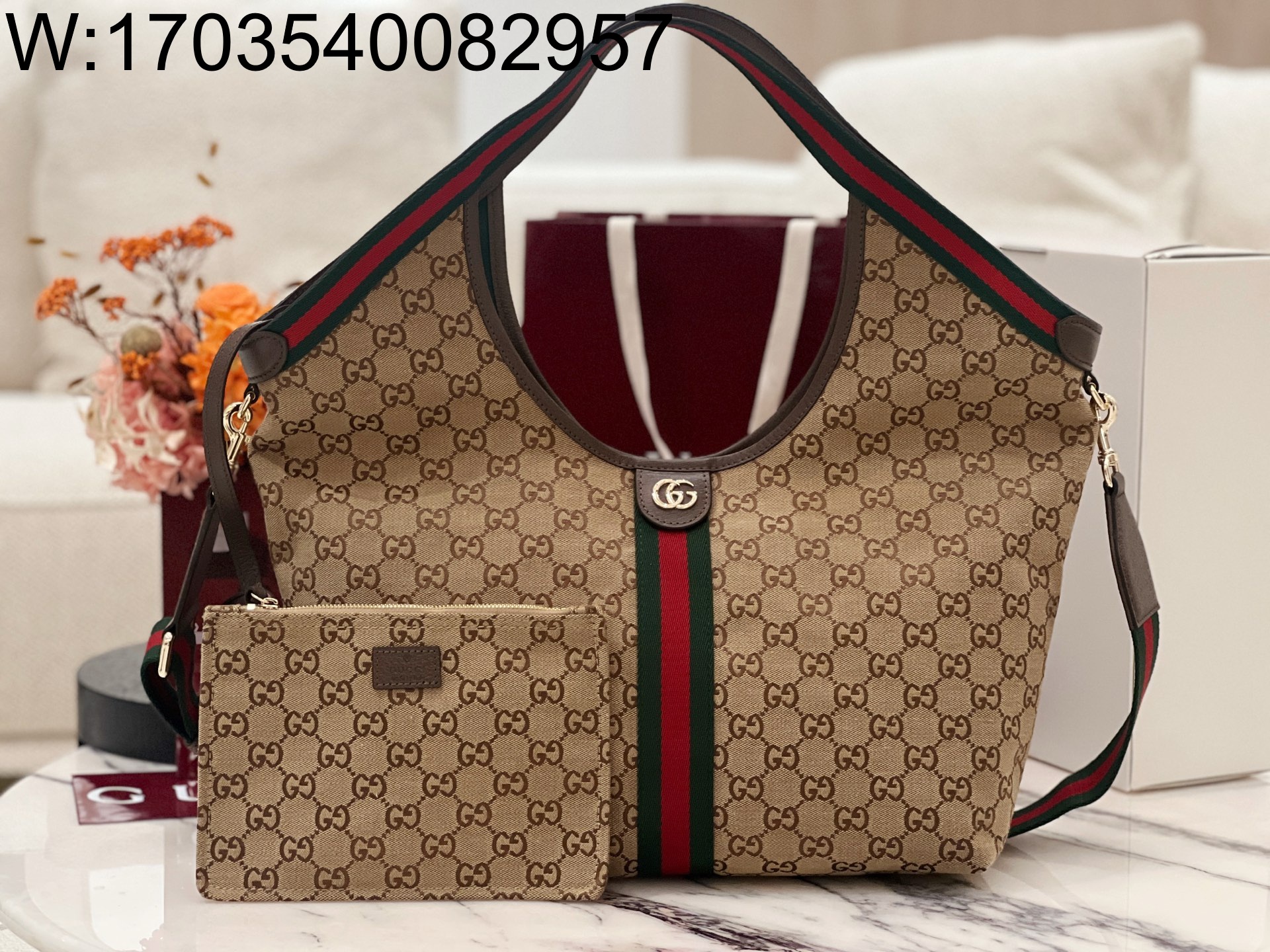 [JHL] 구찌 GG 질리오 라지 토트백 853972 50*47*14cm 카키