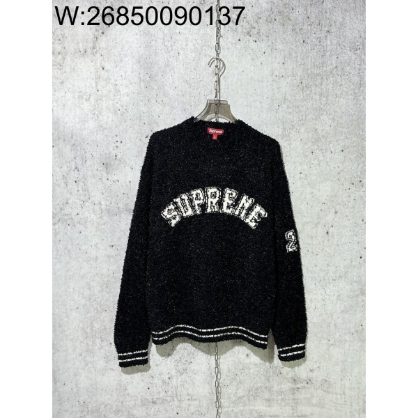 [사슬공장] 스프림 SS25 위크5 Textured Arc Sweater 니트 블랙