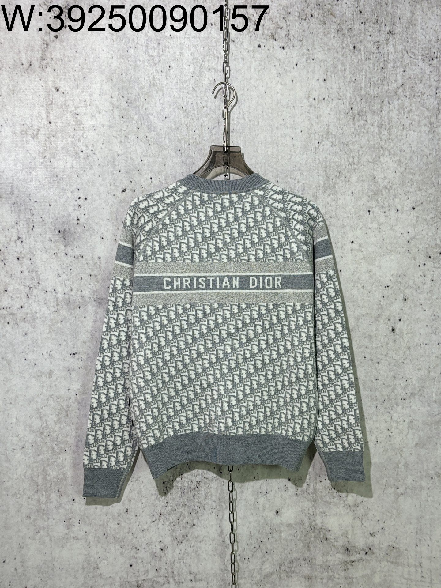 [사슬공장] 디올 크리스찬 23FW 캐시미어 오블리크 양면 니트 그레이