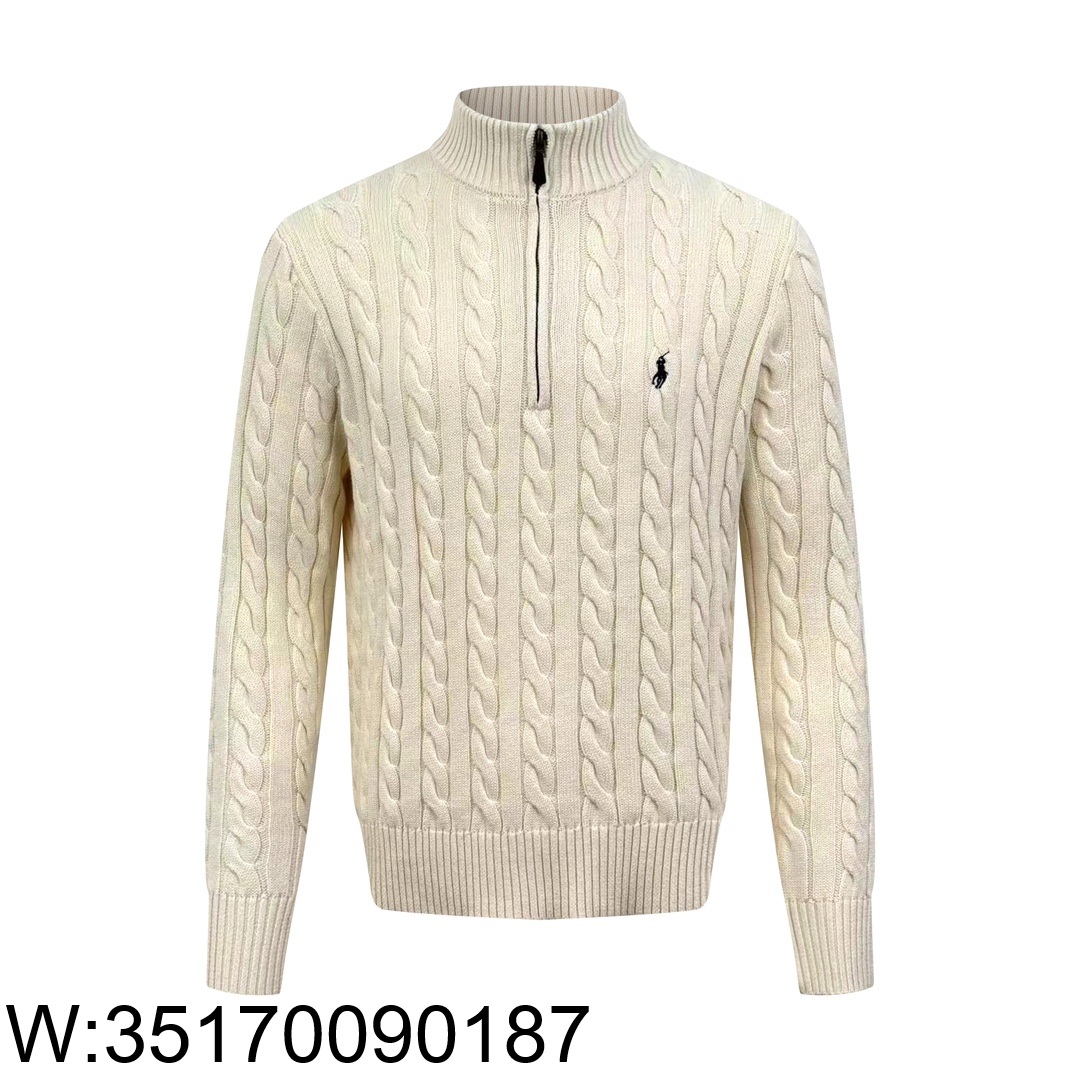[잔디집2] 폴로 랄프로렌 Ralph Lauren 자카드 순색 반지퍼 니트 베이지