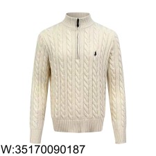 [잔디집2] 폴로 랄프로렌 Ralph Lauren 자카드 순색 반지퍼 니트 베이지