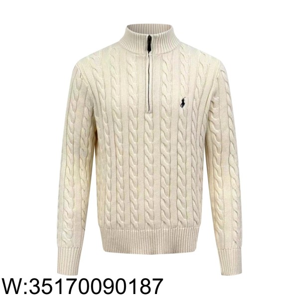 [잔디집2] 폴로 랄프로렌 Ralph Lauren 자카드 순색 반지퍼 니트 베이지