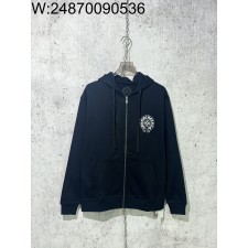 [사슬공장] 크롬하츠  FW25 모노그램 프린트 후드집업 블랙