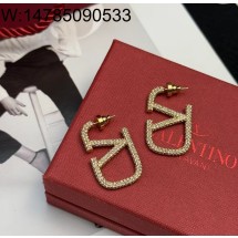 AGG 발렌티노 Valent 점보 큐빅 로고 귀걸이 골드