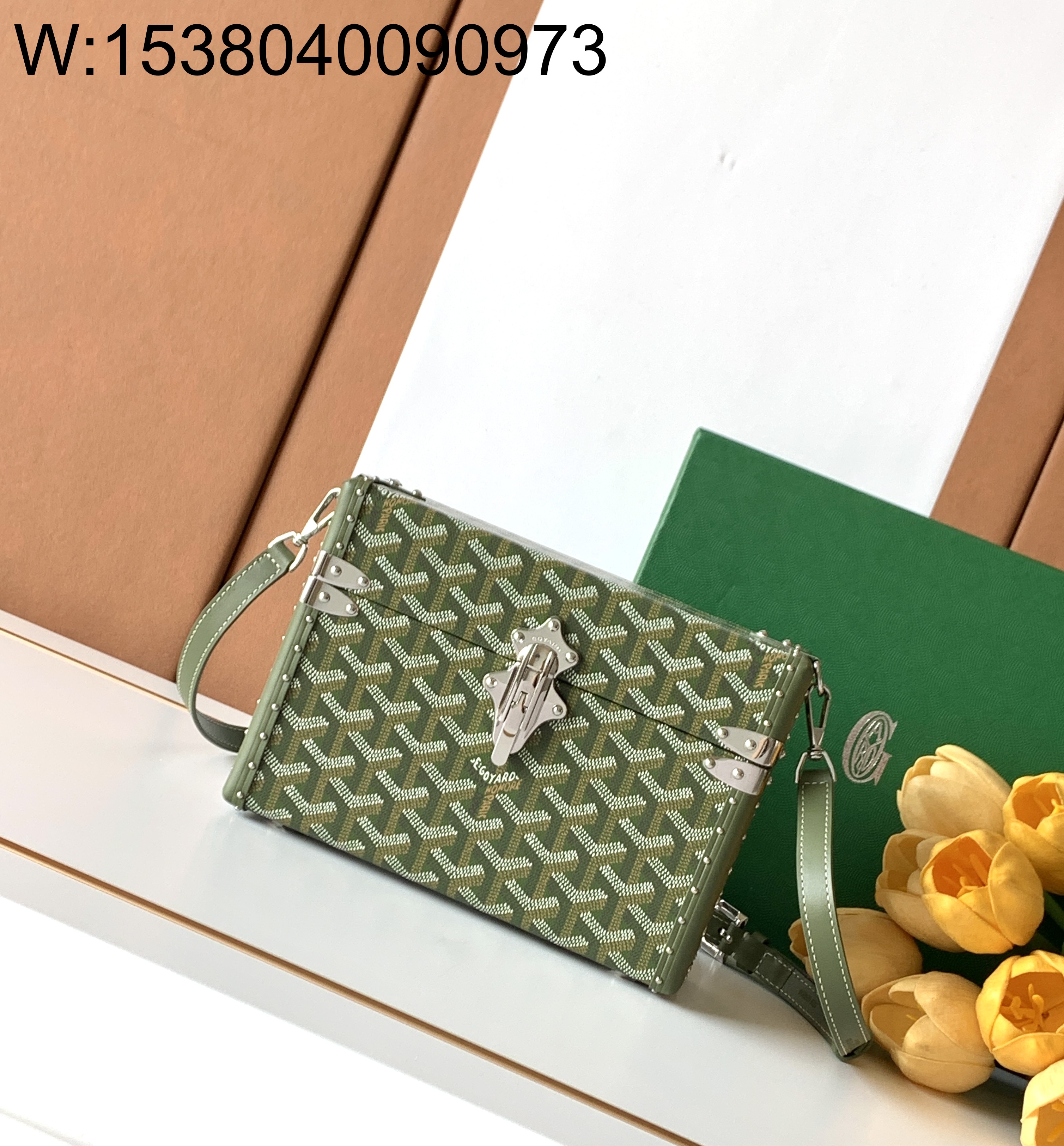 [리미티드] 고야드 카세트 트렁크 백 21*15*6.5cm 그린