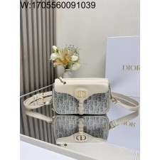 [JHL] 디올 CD 지퍼 숄더백 자카드 블루 라피아 20*13.5*5.5cm