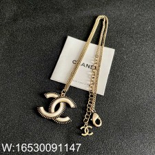 AGG 샤넬 빈티지 점보 CC로고 펜던트 목걸이 골드
