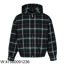 [잔디집2] 미우미우 24FW 코튼 체크 후드 자켓 그린