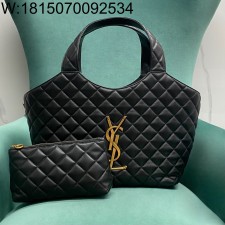 Pomegrante 생로랑 미디엄 퀼팅 나파 블랙 858191 30*15cm