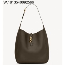 Pomegrante 생로랑 그레인 가죽 소재의 LE 5 A 7 소프트 라지백 753837 30*13*31cm 다크 올리브