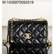 [JD] 샤넬 24C 볼 체인 지갑 카프스킨 골드 메탈 블랙 12*19*8cm