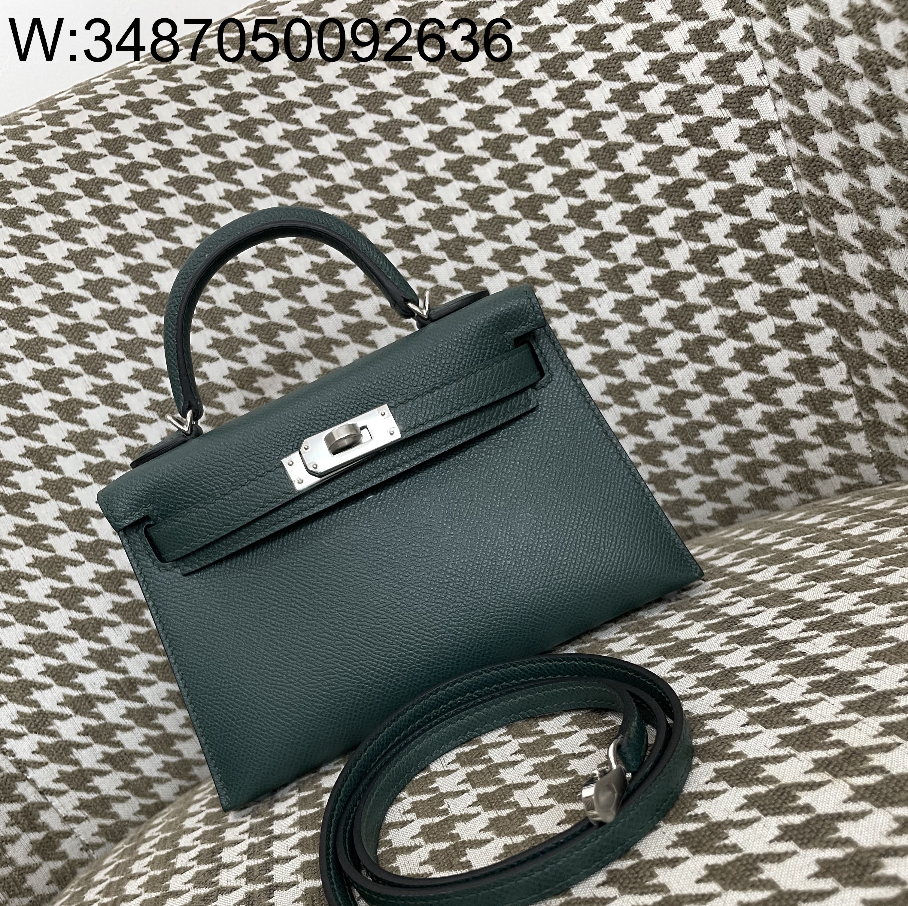 [장인의집] 에르메스 켈리 19 은장 흑록색 epsom