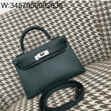[장인의집] 에르메스 켈리 19 은장 흑록색 epsom