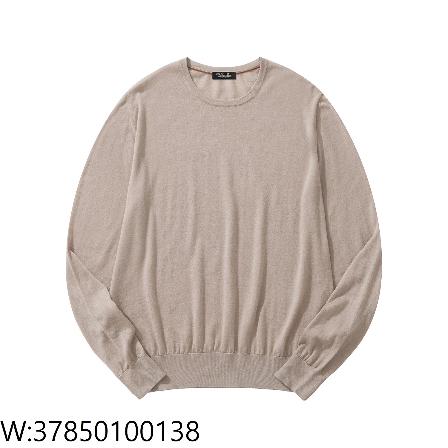 [흰] 로로 피아나 Loro Piana 순색 라운드넥 니트 베이지