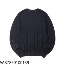 [흰] 로로 피아나 Loro Piana 순색 라운드넥 니트 블랙